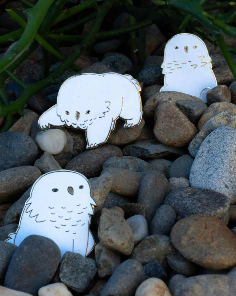 Snowy Owlbear Pins (AUS)